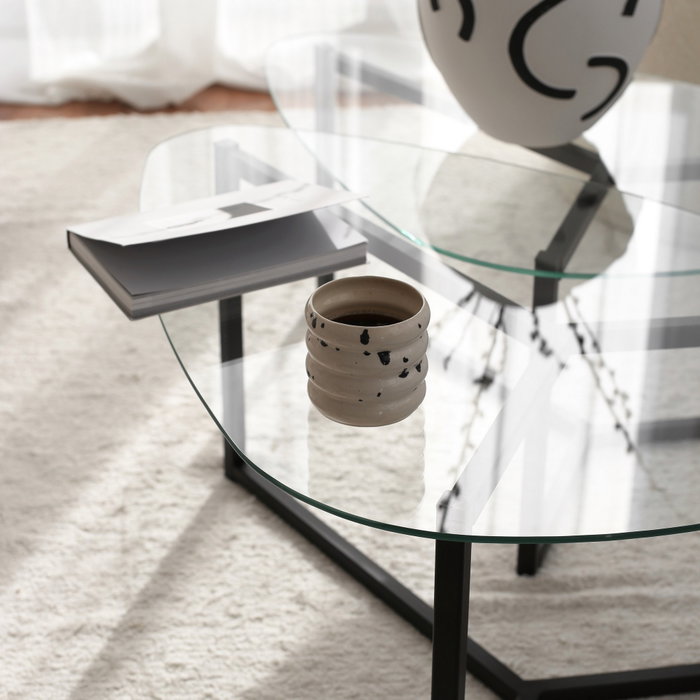 Hanah Home Bellisimo - Black Juego de Mesa de Centro